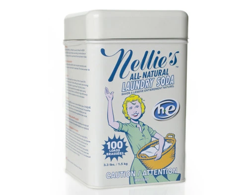 Nellie's® Laundry Soda is an all-natural, concentrated powder detergent.