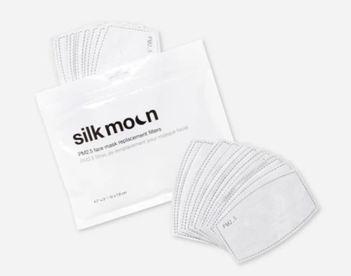 PM2.5 Face Mask Replacement Filters in a pack and fanned out