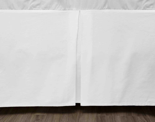 Cotton Twill Bedskirt in a solid white.