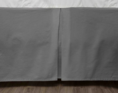 Cotton Twill Bedskirt in Steel