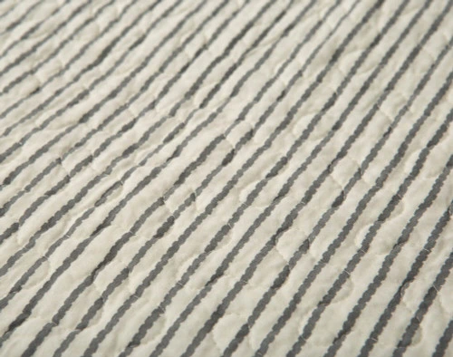 Reverse thin blue stripe pattern on our Purcell Cotton Quilt Set.