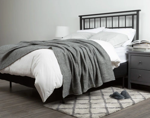 Our Wool Blend blanket "Lismore" in a dark grey 