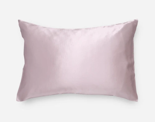 Close-up of our Silk Pillowcase in Lavender against a white background.