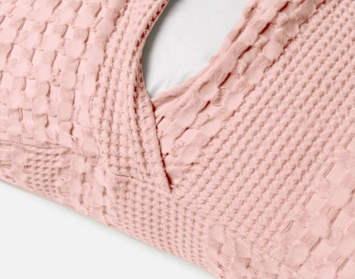 Waffle Cotton Euro Sham - Blush