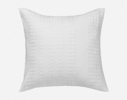 Our Waffle Cotton Euro Sham in White sitting against a white background.