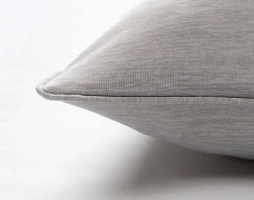 Close-up on the knife edge corner on our Cool Touch Pillowcases in Light Grey.