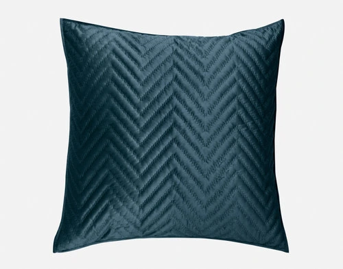 Front view of our Quilted Chevron Euro Sham in Teal.