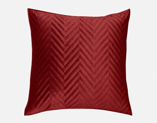 Front view of our Quilted Chevron Euro Sham in Red.