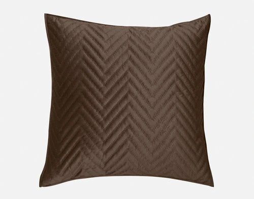 Front view of our Quilted Chevron Euro Sham in Java Brown.