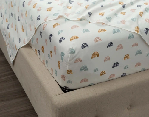 Fitted sheet for our Rainbow Dreamer Organic Cotton Sheet Set.