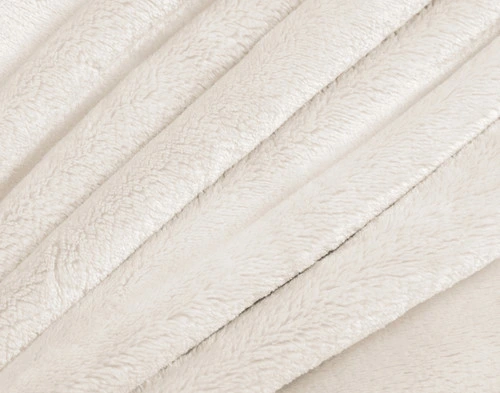 Close-up of some bunched up fabric from our Cashmere Touch Fleece Blanket in Cloud White.