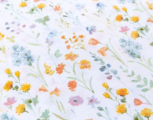 Close-up swatch of our Flower Field Organic Cotton Sheet Set.