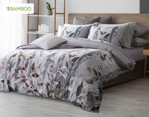 Angled view of our Tamarak Duvet Cover dressed over a queen bed.