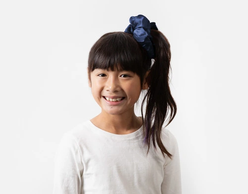 100% Mulberry Silk Oversized Scrunchie - Navy