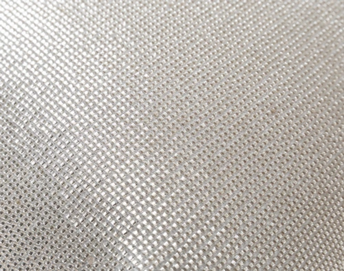 Close-up on the shimmering surface of our Beaded Square Cushion Cover in Silver.