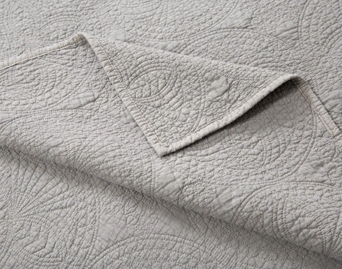 Close-up on the folded corner on our Elden Cotton Quilt Set.