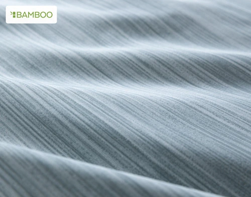 Close-up on the lighter striped reverse of our Horizons Duvet Cover.