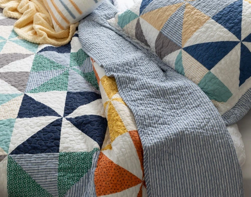 Darcy Pinwheel Patch Cotton Quilt Set