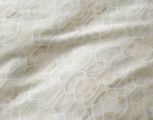 Close-up of the trellis pattern on the reverse of our Sasha Duvet Cover.