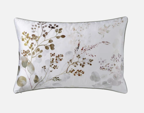 Front view of our Sasha Pillow Sham sitting on a solid white background.