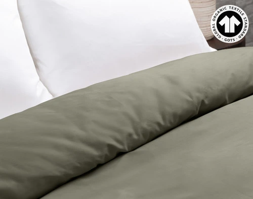 300TC Organic Cotton Duvet Cover - Alligator Green