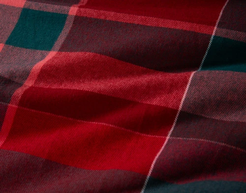 Close-up of the brushed flannel surface on our Fergus Duvet Cover Set.