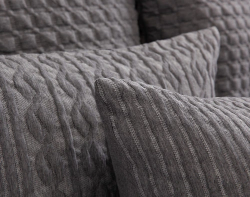 Close-up corners on our Soren Euro Shams and Pillow Shams sitting upright.