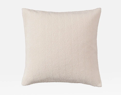 Front view of the soft, textured surface on our Ripple Boucle Euro Sham in Cream on a white background.