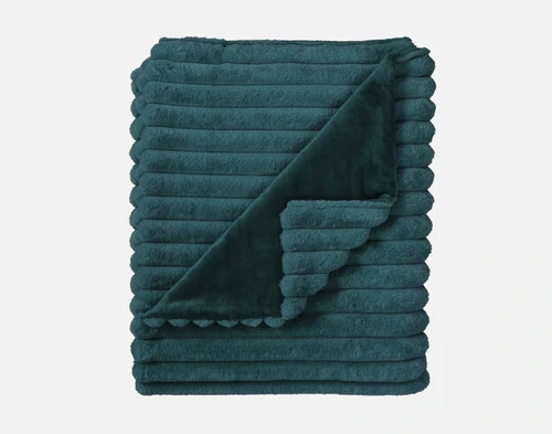 Top view of our Deep Sea Channel Plush Throw folded into a tidy square.