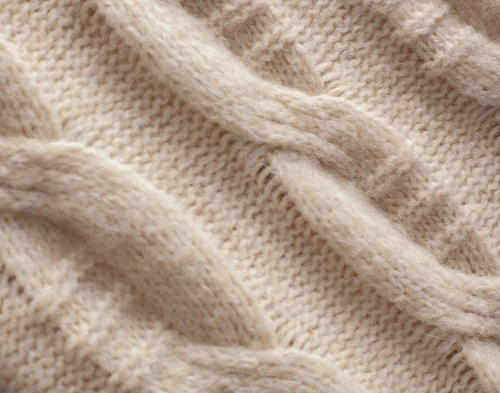 Close-up on the chain knit design on our Cream Fisher Knit Throw.