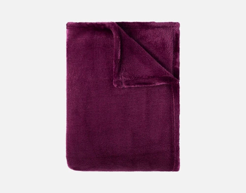 Our Velveteen Throw in Purple Rain folded neatly into a tidy square.