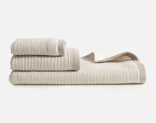 3-Piece Cotton Towel Set - Grey Stripe