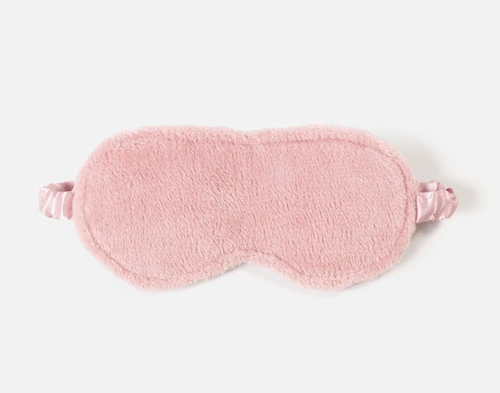 Front view of the plush surface on the sleep mask from our Travel Mate Set in Blush.