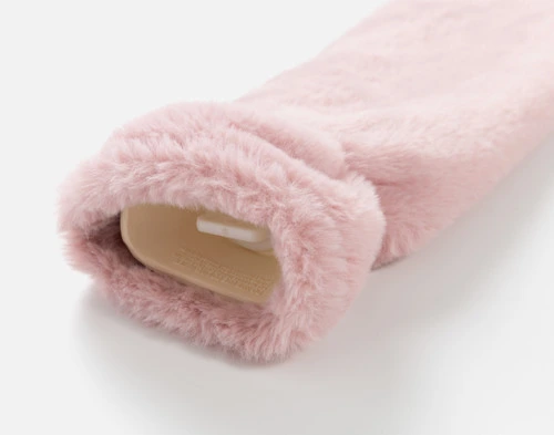 Opening near the top of our Pink Faux Fur Lumbar Hot Water Bottle.