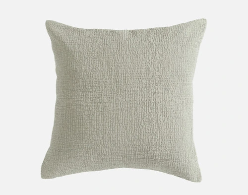 Front view of the Crinkle Euro Sham in Sage on a white background.