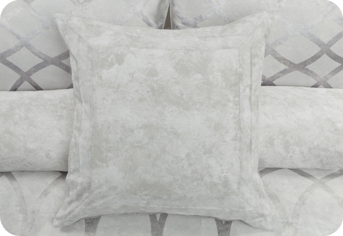 Our Metropolitan Euro Sham dressing the head of a bed with the rest of the collection.